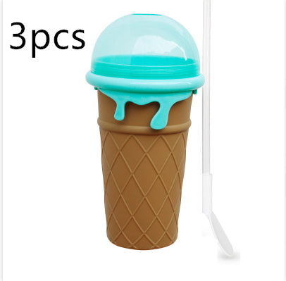 500ml Large Capacity Slushy Cup Summer Squeeze Homemade Juice Water Bottle Quick-Frozen Smoothie Sand Cup Pinch Fast Cooling Magic Ice Cream Slushy Maker Beker Kitchen Gadgets